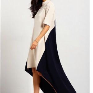 Black and white high low dress